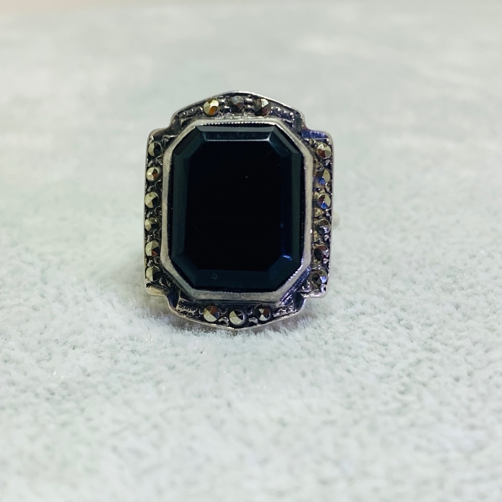 Antique Arto Deco Sterling Marcasite Ring